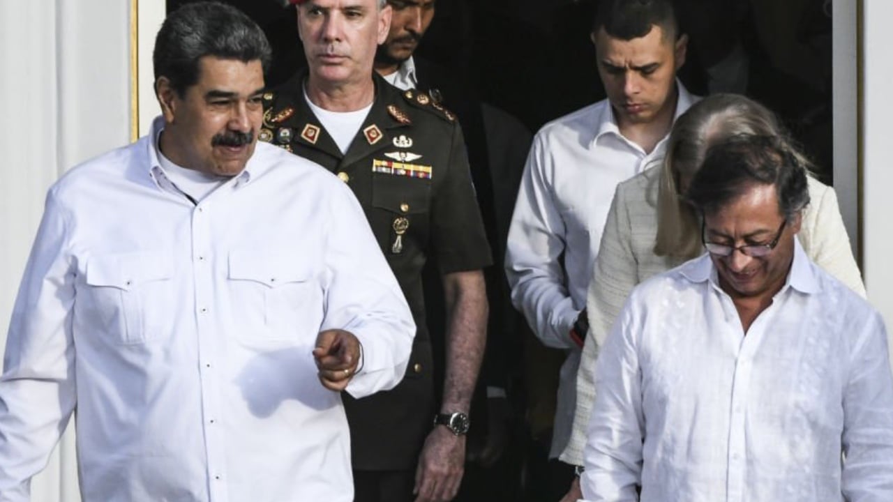 Nicolás Maduro y Gustavo Petro se reunieron en el Palacio de Miraflores en Venezuela.