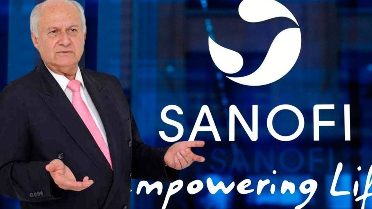 El científico colombiano Manuel Elkin Patarroyo y la imagen de Sanofi