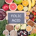 Food rich in folic acid, top view