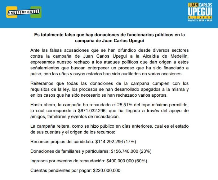 Comunicado Juan Carlos Upegui.