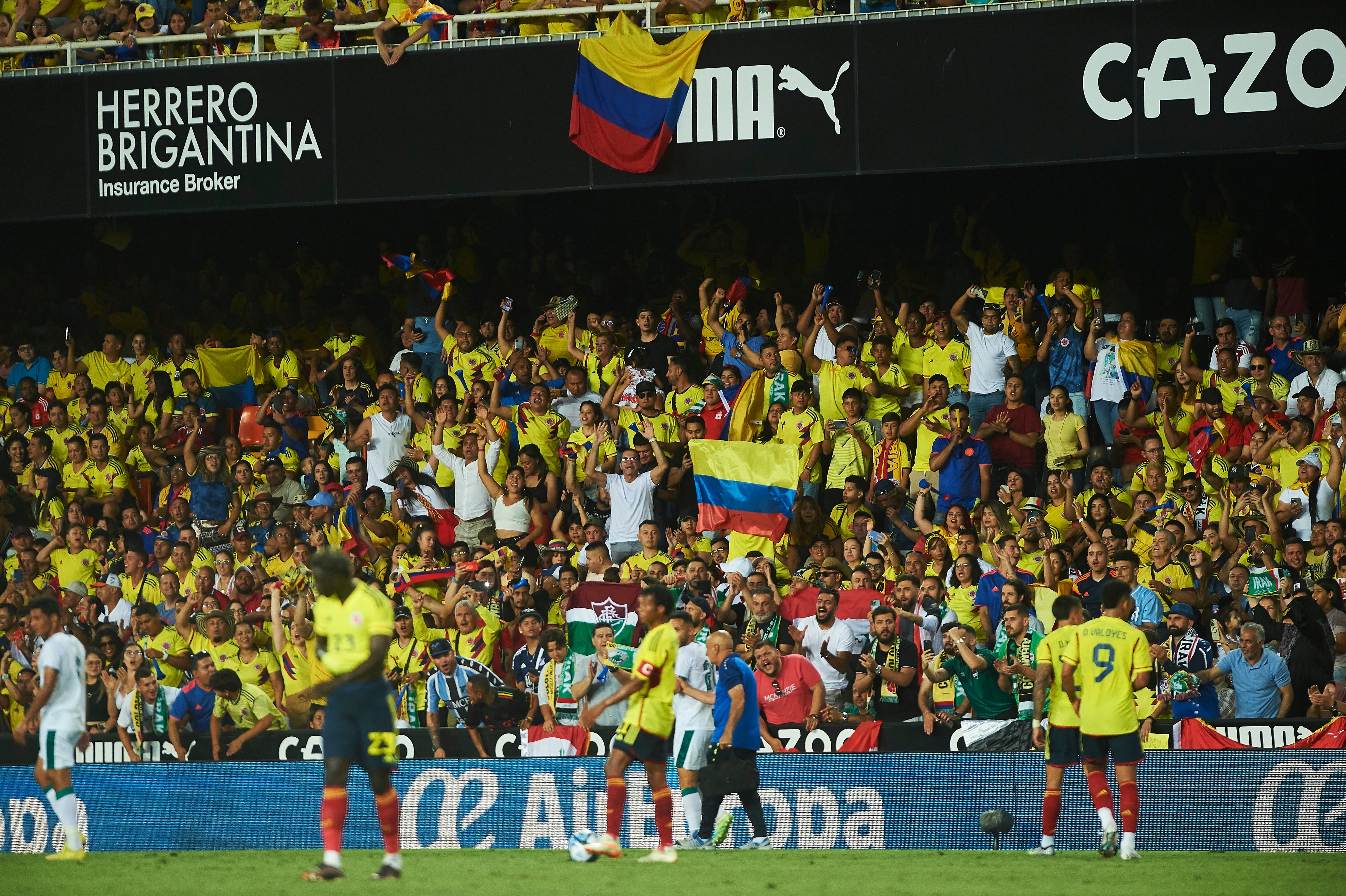 Aficionados de Colombia acompañaron en una gran cantidad a la Selección en España.