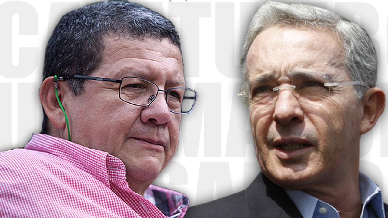 ‘Pablo Catatumbo’, alias de Jorge Torres Victoria, uno de los jefes negociadores de las FARC en La Habana y Álvaro Uribe Vélez.