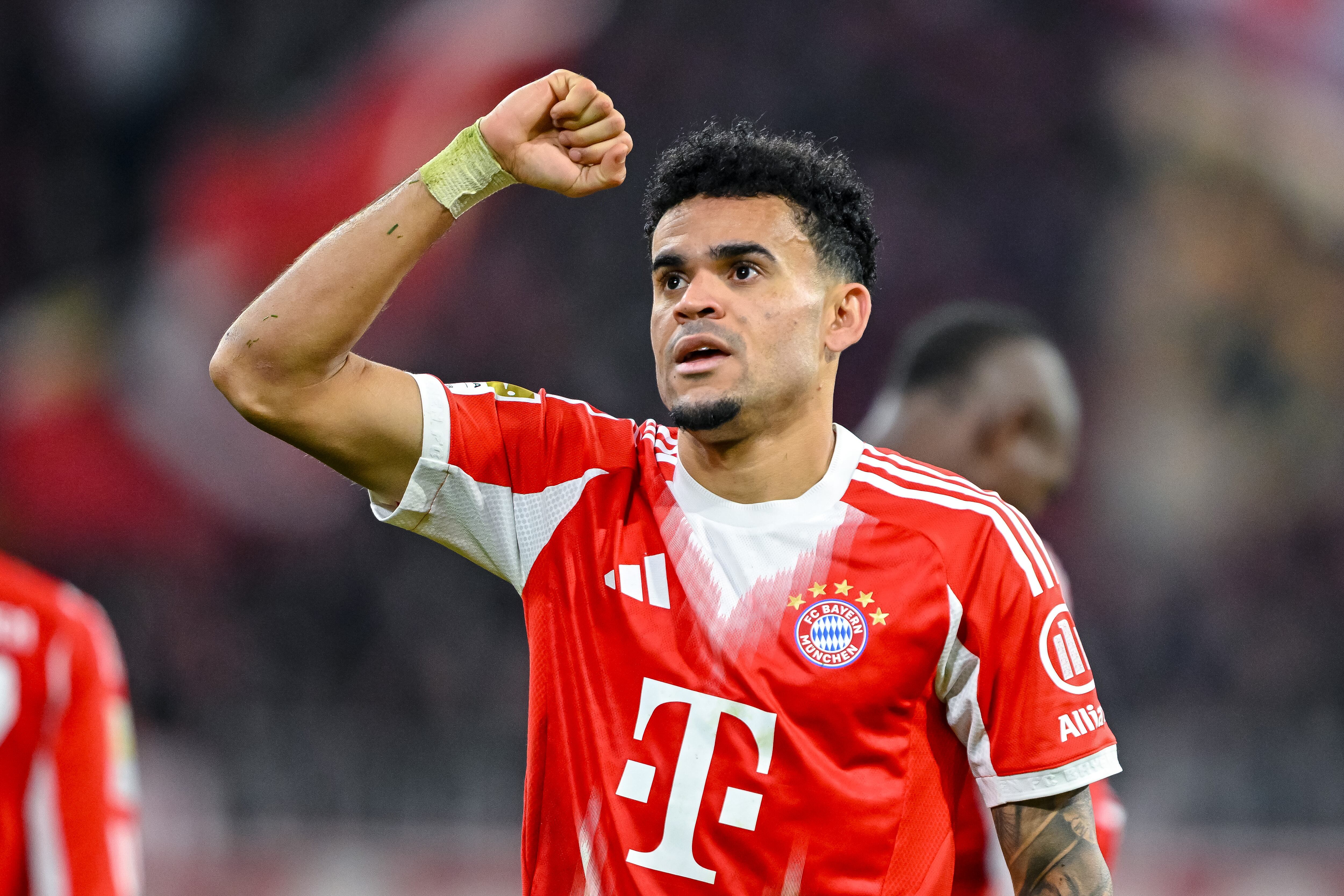 Luis Díaz celebrando un gol con el Bayern Múnich.