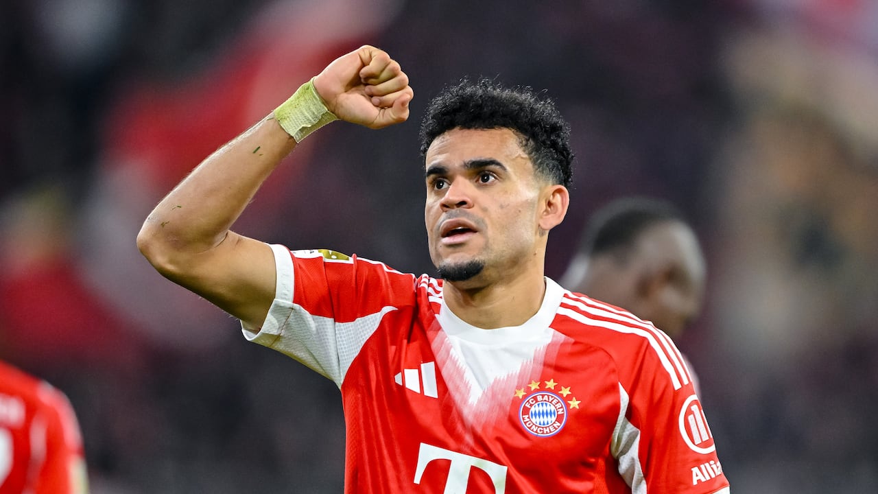 Luis Díaz celebrando un gol con el Bayern Múnich.