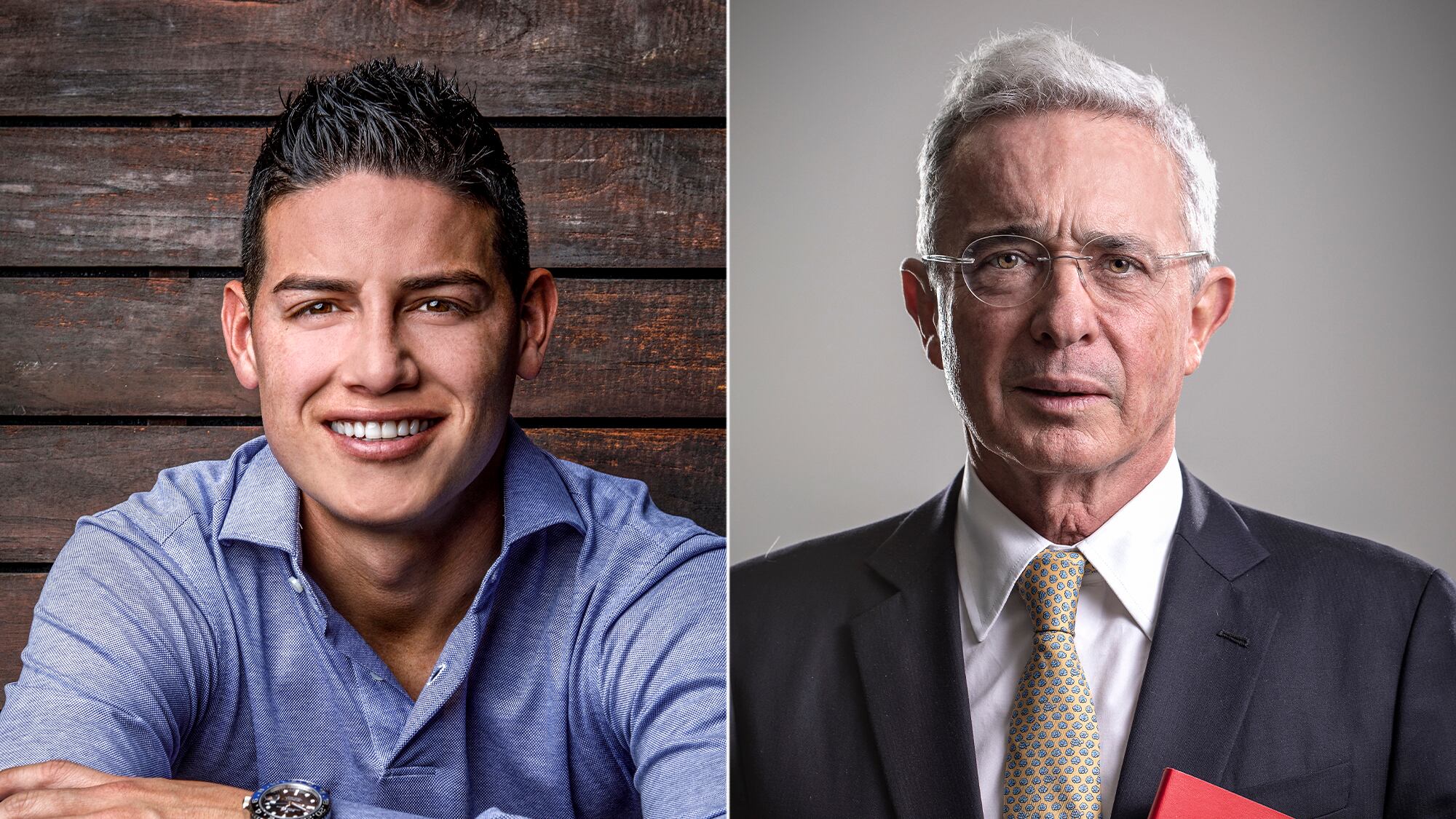 James Rodríguez y Álvaro Uribe