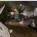 Las fuertes lluvias afectaron el albergue instalado en el Parque Olaya Herrera, donde permanecen familias damnificadas por el terremoto del 10 de agosto. Las carpas y espacios del refugio quedaron expuestos a la lluvia durante la noche.