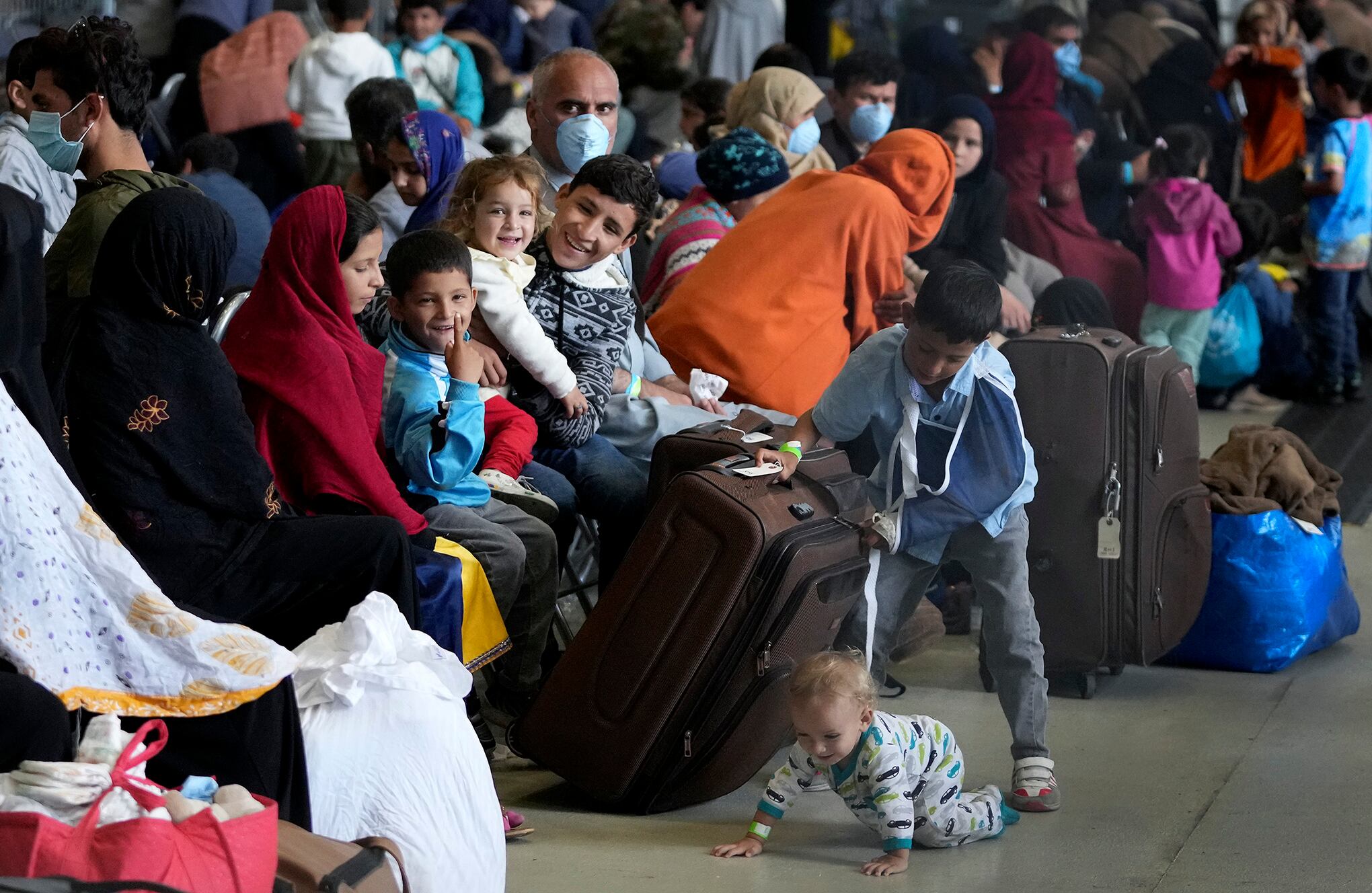 Llegada Afganos a Ramstein, Alemania