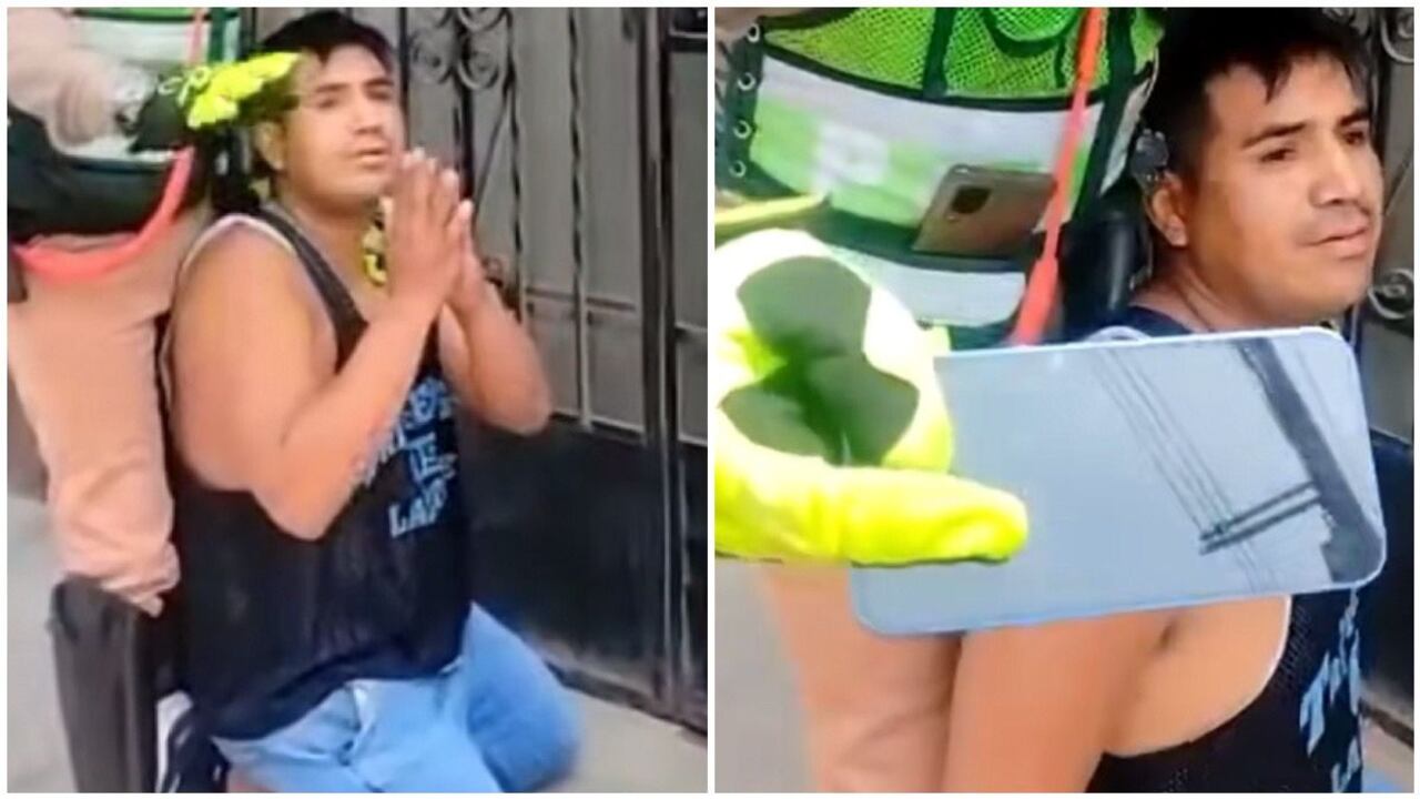 La mujer víctima del robo logró llegar al lugar en donde el agente detuvo al delincuente, esto para confirmar su identificación y recuperar su dispositivo.