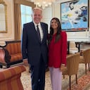 El ministro designado Alejandro Ordóñez y la gerente de Regiones, Valerie Lafaurie.