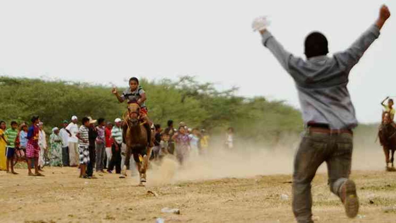 Carrera de caballos, festival de la cultura Wayúu en Uribia, Guajira. Foto: Joaquín Sarmiento