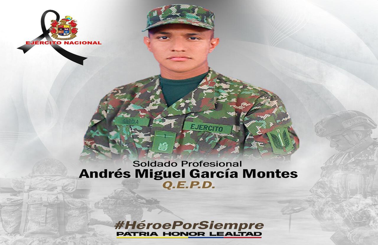 El soldado asesinado es Andrés Miguel García Montes.
