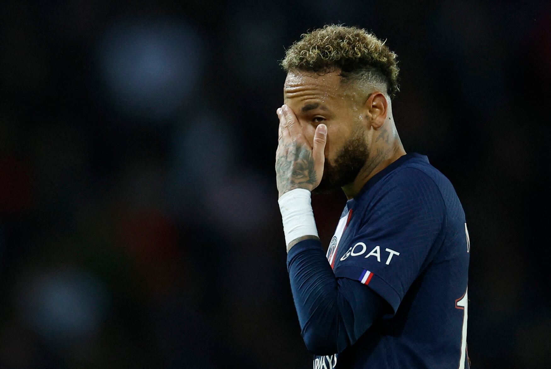 Soccer Football - Champions League - Group H - Paris St Germain v Benfica - Parc des Princes, Paris, France - October 11, 2022 Paris St Germain's Neymar REUTERS/Gonzalo Fuentes