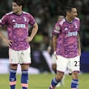 Juventus' Angel Di Maria leaves the pitch after an injuring during the group H Champions League soccer match between Maccabi Haifa and Juventus at Sammy Ofer stadium, in Haifa, Israel, Tuesday, Oct. 11, 2022. (AP Photo/Ariel Schalit)