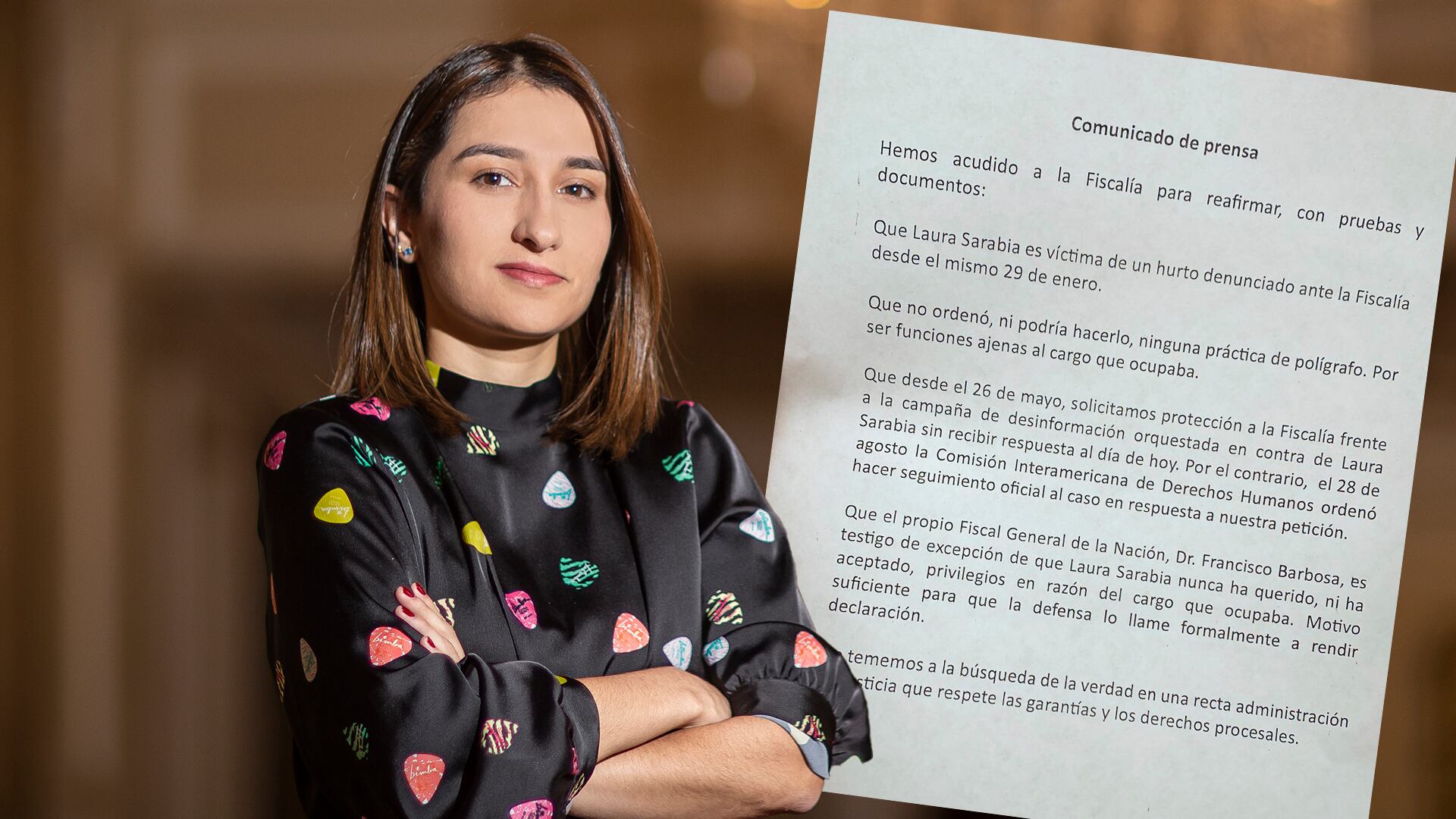 LAURA SARABIA Comunicado prensa