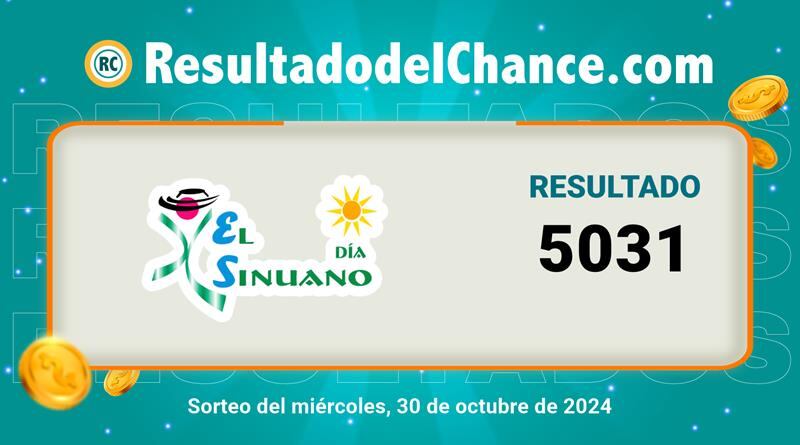 Lotería Sinuano día 30 de octubre 2024