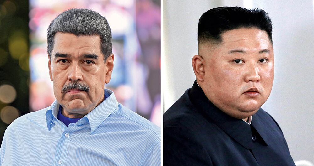 Nicolás Maduro y Kim Jong-un, presidentes de Venezuela y Corea del Norte, respectivamente.