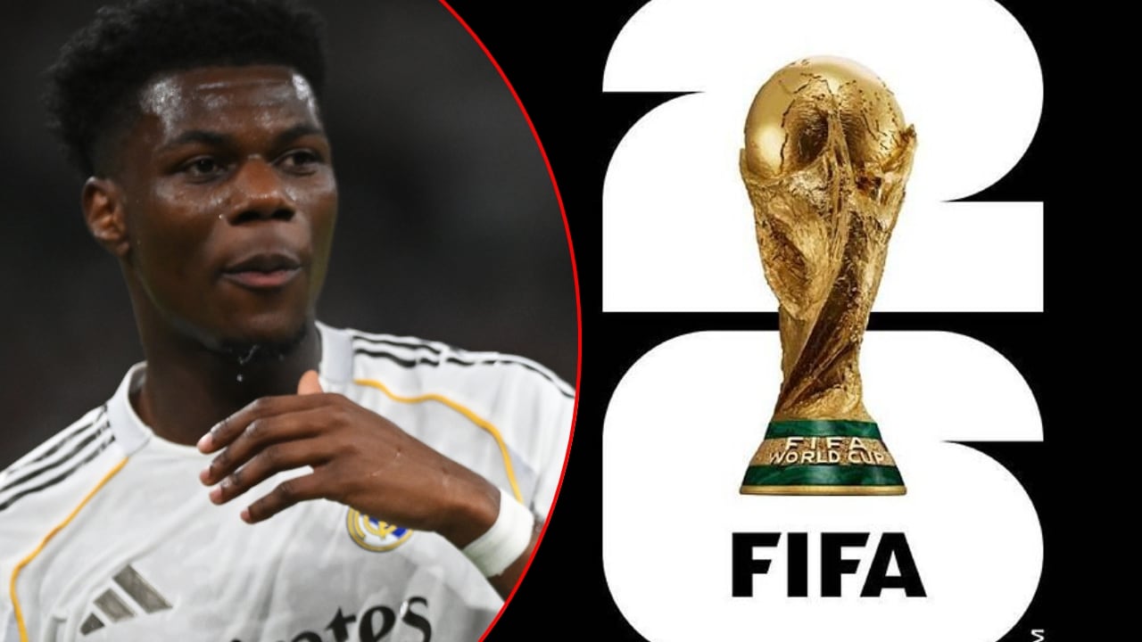 Aurélien Tchouaméni / Logo del Mundial de la FIFA