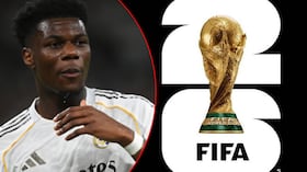 Aurélien Tchouaméni / Logo del Mundial de la FIFA