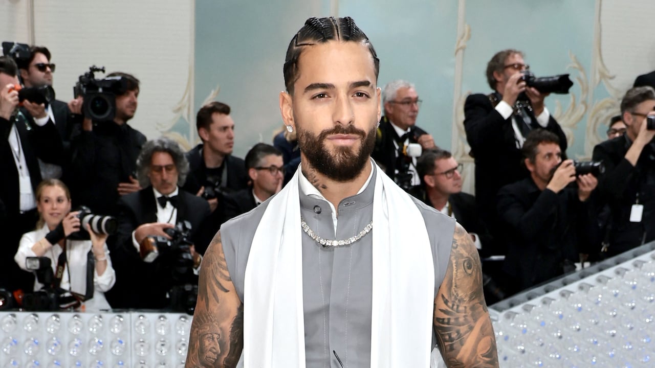 El cantante colombiano Maluma durante la Met Gala el 1 de mayo de 2023. Un homenaje a Karl Lagerfeld en el Museo Metropolitano de Arte en Nueva York.