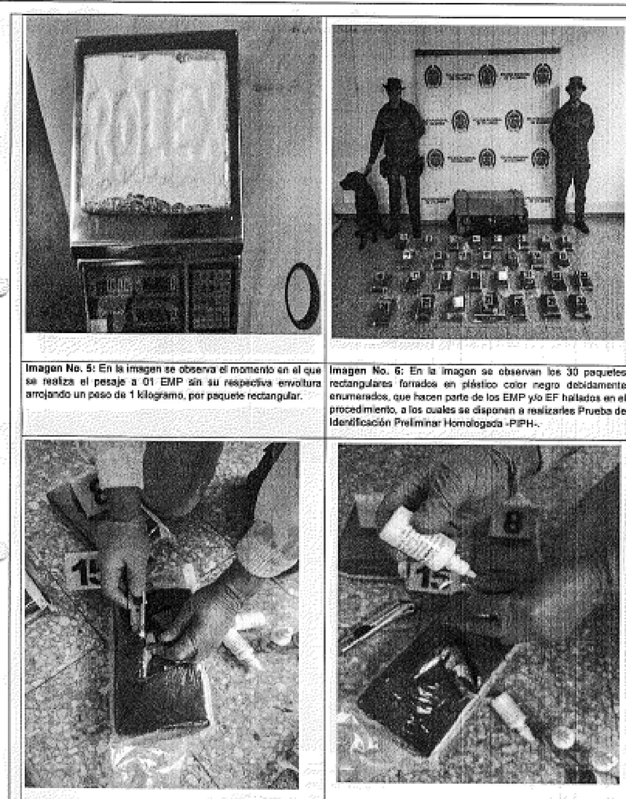 Evidencia incautada por las autoridades.