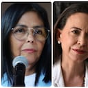 Donald Trump, Delcy Rodríguez y María Corina Machado