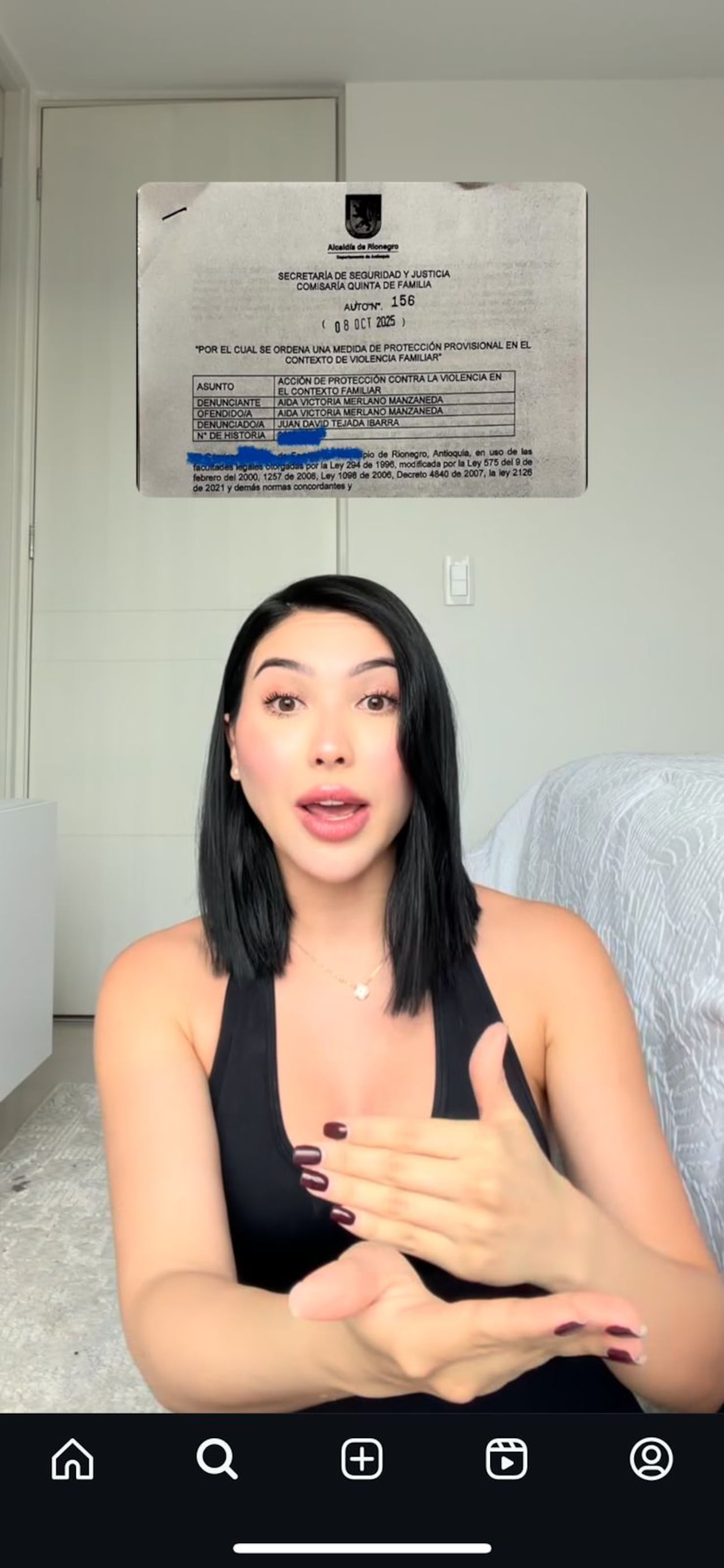 Aida Victoria expuso denuncia que había interpuesto contra su ex