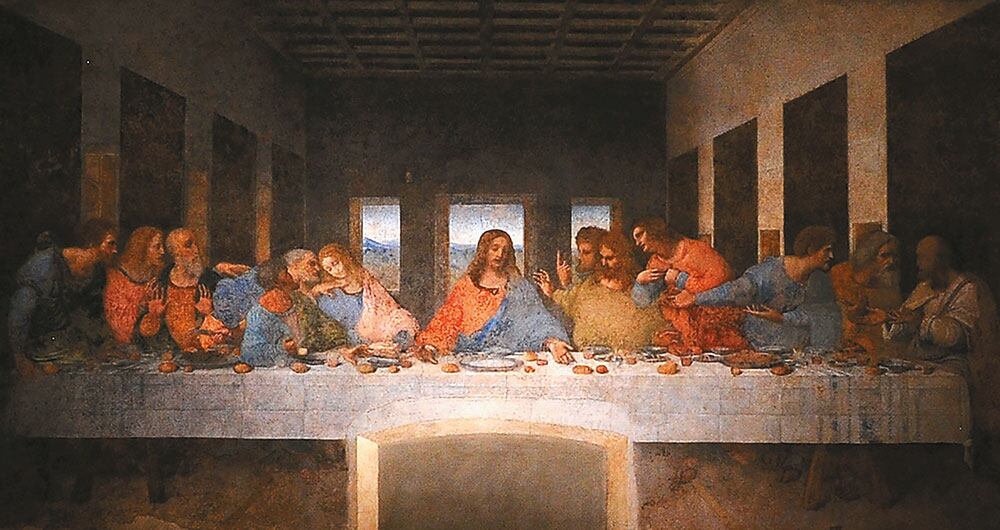 La última cena de Leonardo (1495-1498) en el refectorio de Santa Maria delle Grazie.