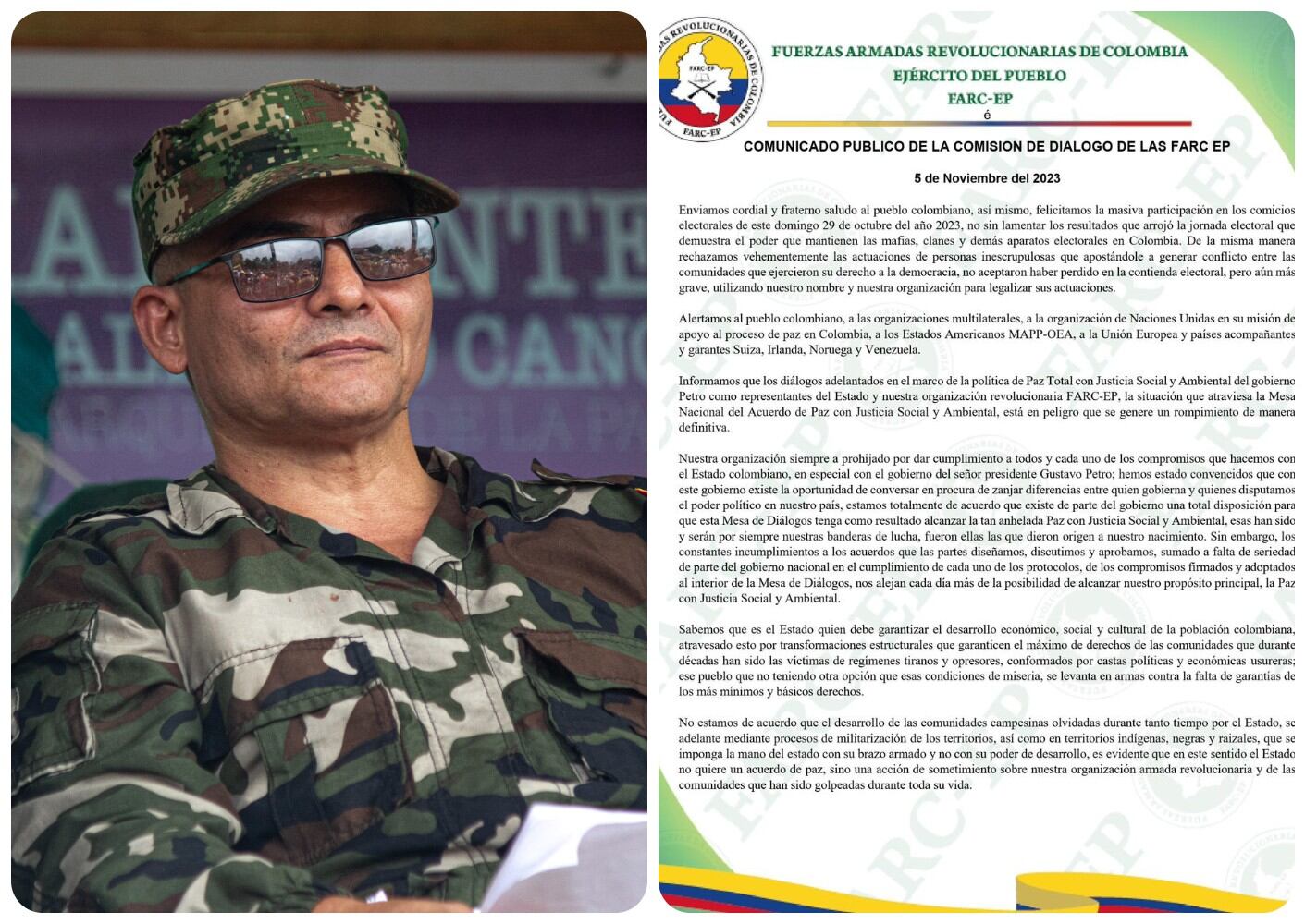 En un comunicado el grupo armado ilegal denunció incumplimiento del Gobierno nacional a los acuerdos en la mesa de diálogo.