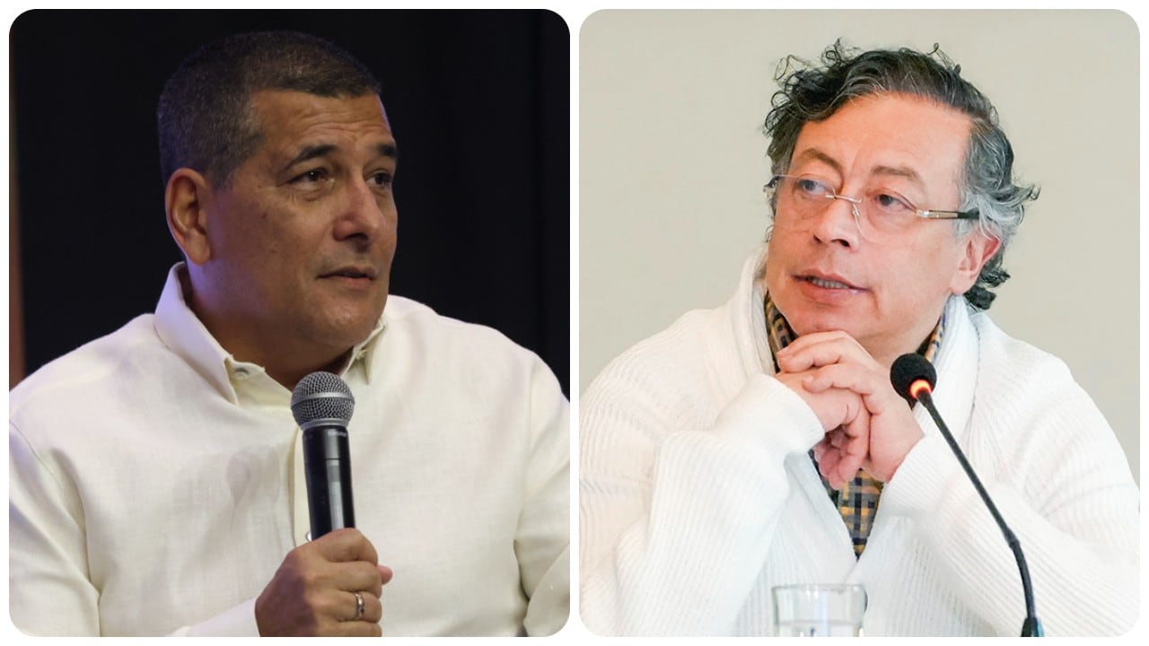 El alcalde de Cartagena, Dumek Turbay, y el expresidente Gustavo Petro.