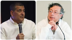 El alcalde de Cartagena, Dumek Turbay, y el expresidente Gustavo Petro.