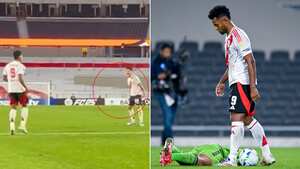 Miguel Borja no pudo marcar en el empate de River con Barcelona