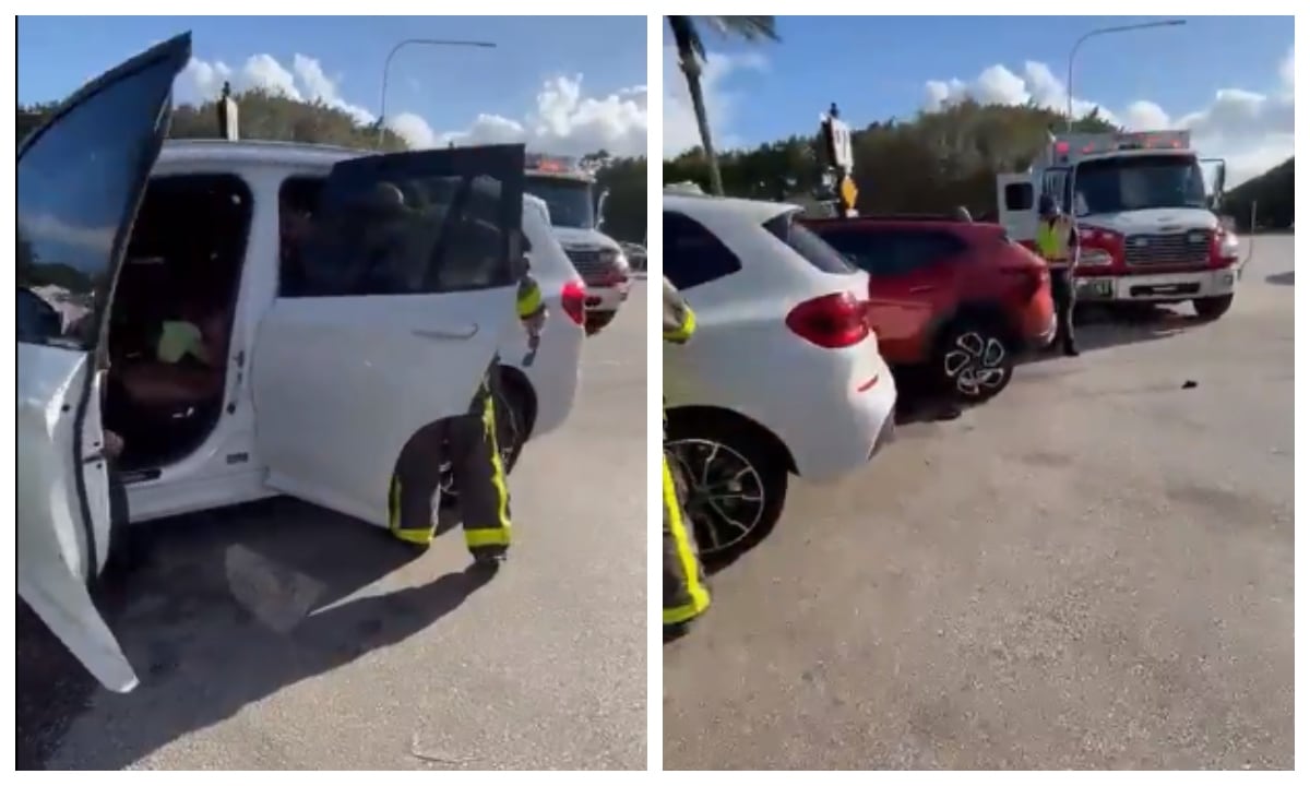 Carro de Iván René Valenciano, tras el choque en EU