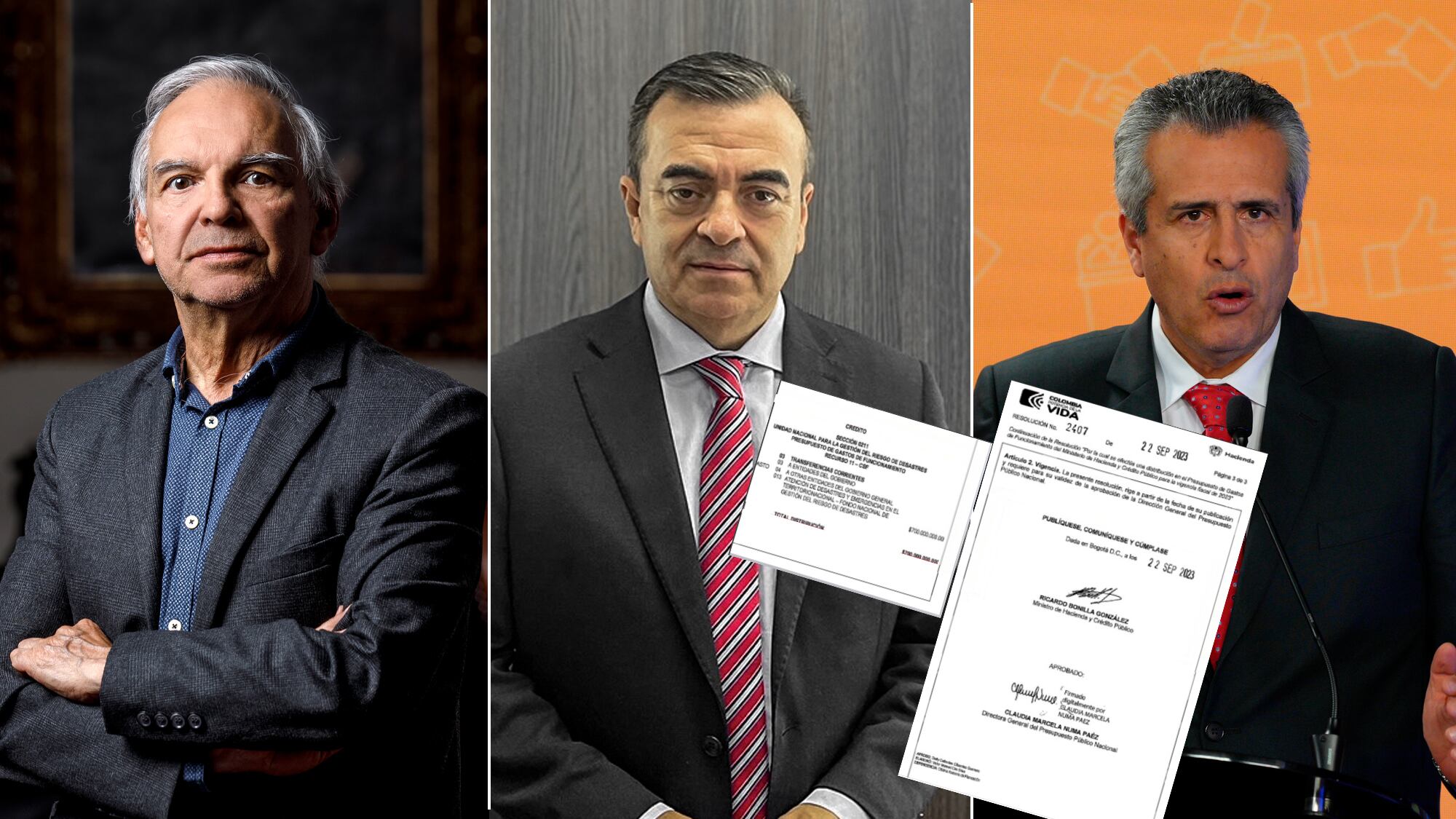 Ricardo Bonilla, Olmedo López y Luis Fernando Velasco