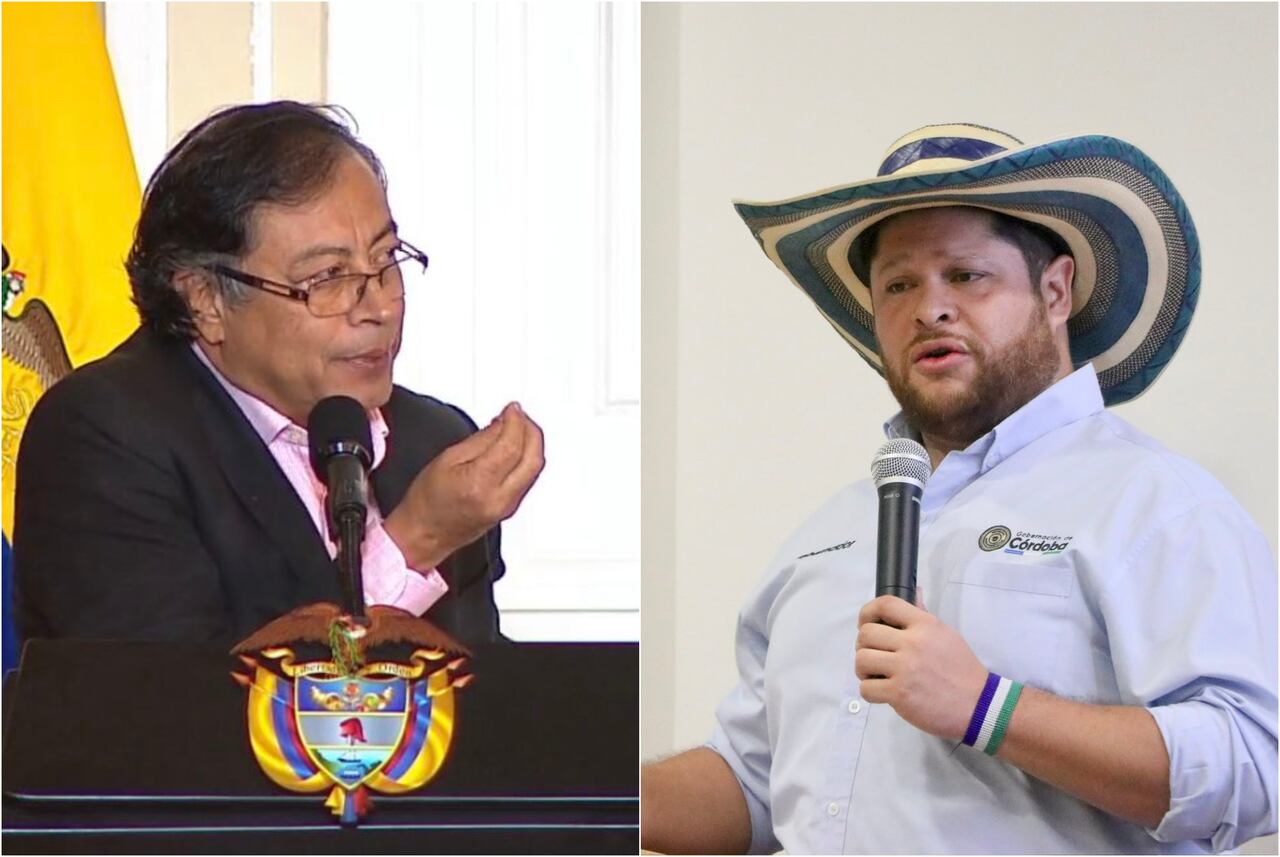 Presidente Gustavo Petro y el gobernador de Córdoba Orlando Benítez