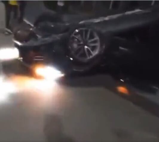 Así quedó el vehículo que está a nombre del hijo de la excongresista Aida Merlano.