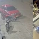 Momento en el que mujer en estado de embriaguez choca repetidamente un carro de familia.