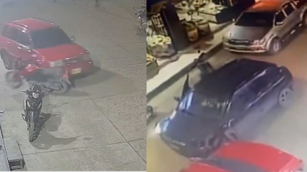 Mujer en estado de embriaguez choca repetidamente un carro de familia y varias motos.