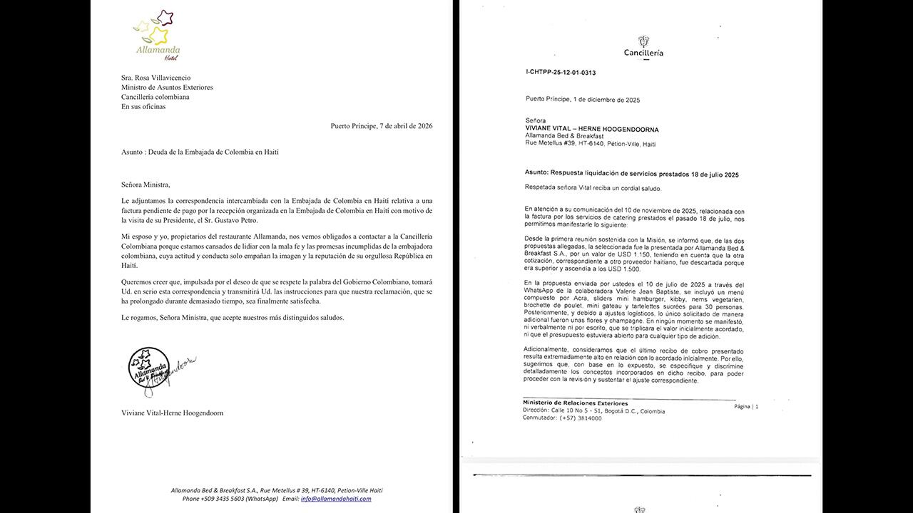 Peticiones a la Cancillería para saldar la deuda y cotización original de la Cancillería.