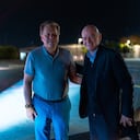 Gianni Infantino (der.), presidente de la FIFA, hace su arribo a Cali y es recibido por Ramón Jesurún, presidente de la Federación Colombiana de Fútbol (FCF).