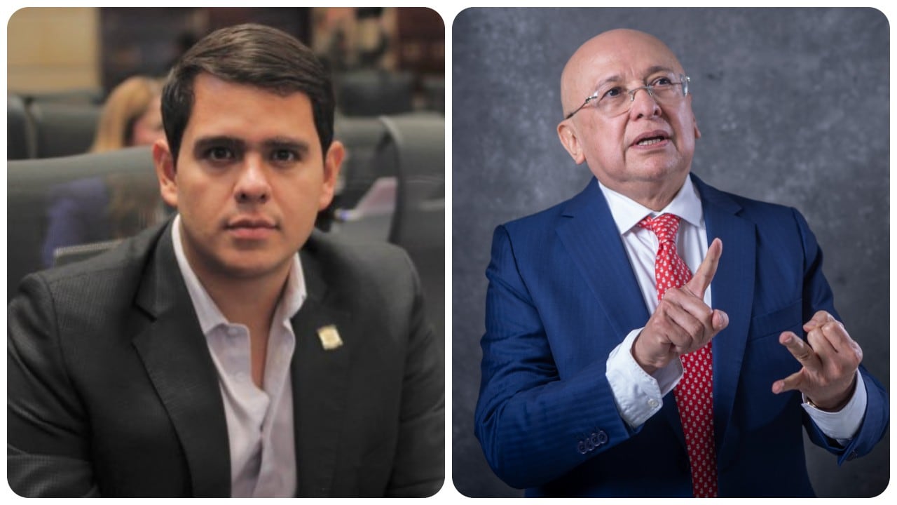 El congresista Álvaro Rueda y el ministro Eduardo Montealegre.