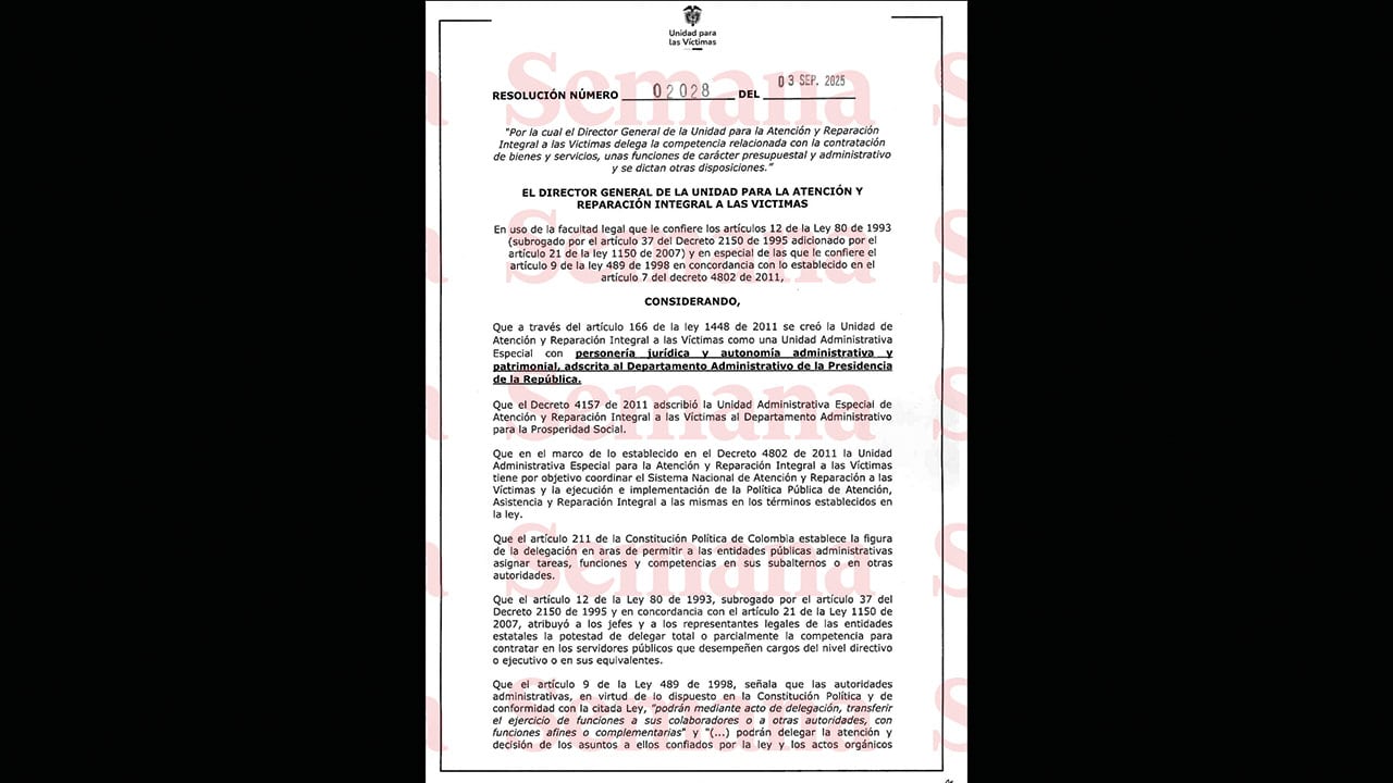 Polémicas resoluciones cambiando la ordenación del gasto en la Unidad para las Víctimas.