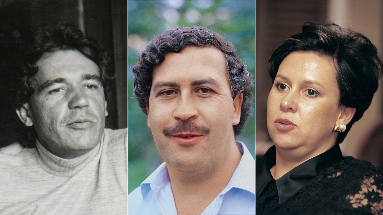 De izquierda a derecha: Carlos Lehder, Pablo Escobar y María Isabel Santos Caballero.