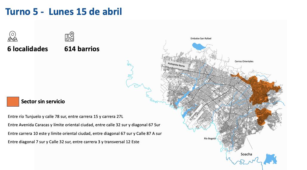 Restricción agua Bogotá