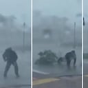 El periodista del Weather Channel, por poco es golpeado por una rama de un árbol que se desprendió por cuenta de los fuertes vientos causados por el huracán Ian