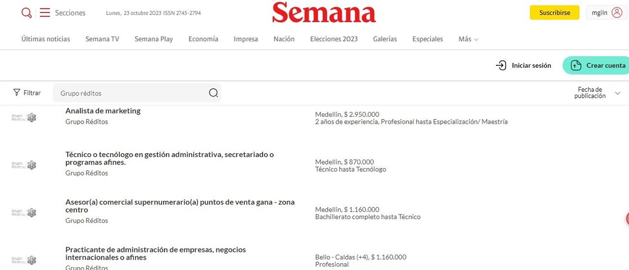 Vacantes laborales que tiene disponible Grupo Réditos.