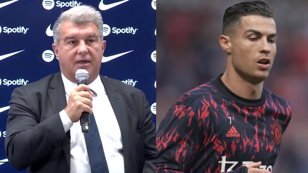 Laporta habló del rumor sobre Cristiano durante la presentación del marfileño Franck Kessié