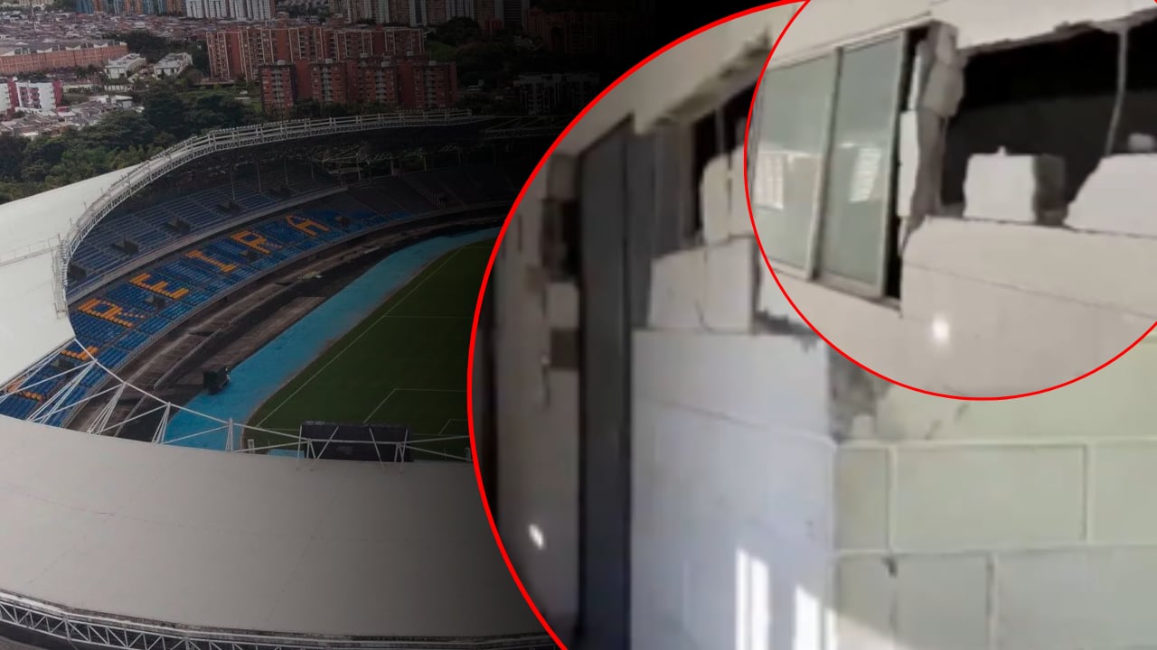 Estadio Hernán Ramírez Villegas de Pereira sufrió grandes afectaciones tras el terremoto.