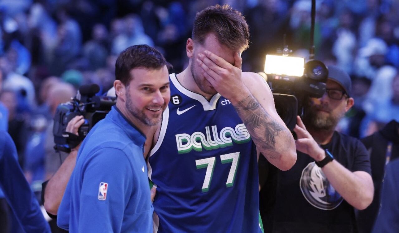 Luka Doncic se mostró emocionado luego de lograr el récord con los Dallas Mavericks