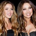 La cantante colombiana se sorprendió al ver a Thalía.