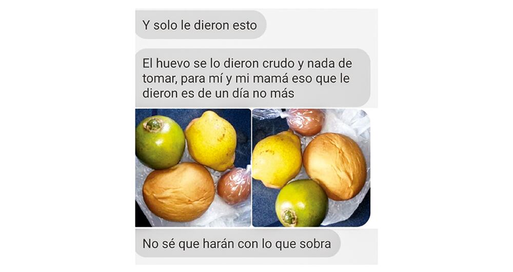 Una de las personas reclamó por lo que les están entregando.